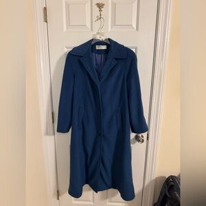 Kashmiracle by Wellington Trench Coat Women’s size Medium Blue